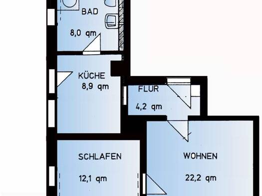 Wohnung zur Miete 275 € 2 Zimmer 55 m² 2. Geschoss frei ab sofort Bahnhofstrasse 22 Gößnitz 04639