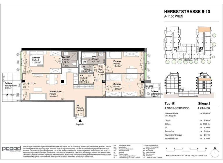 Wohnung zum Kauf 684.100 € 4 Zimmer 91,1 m² 4. Geschoss frei ab 01.09.2028 Wien 1160