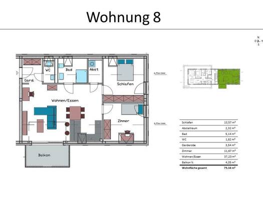 Wohnung zum Kauf provisionsfrei 444.304 € 3 Zimmer 79,3 m² 2. Geschoss Maidbronner Str. 3 Estenfeld 97230