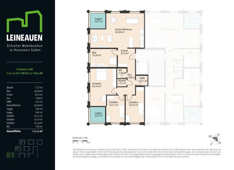 Wohnung zum Kauf provisionsfrei 740.096 € 4 Zimmer 132,2 m²<br/>Wohnfläche 3.<br/>Geschoss Hildesheimer Straße 432 Wülfel Hannover 30519