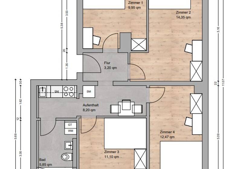 Studio zur Miete 385 € 1 Zimmer 11 m² Gibitzenhof Nürnberg 90441