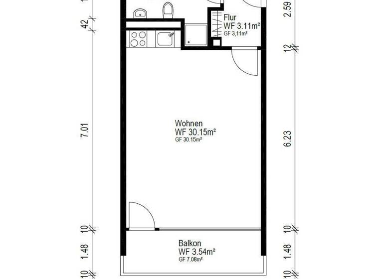 Studio zum Kauf 85.000 € 1 Zimmer 42,3 m² 7. Geschoss Limburgerhof 67117