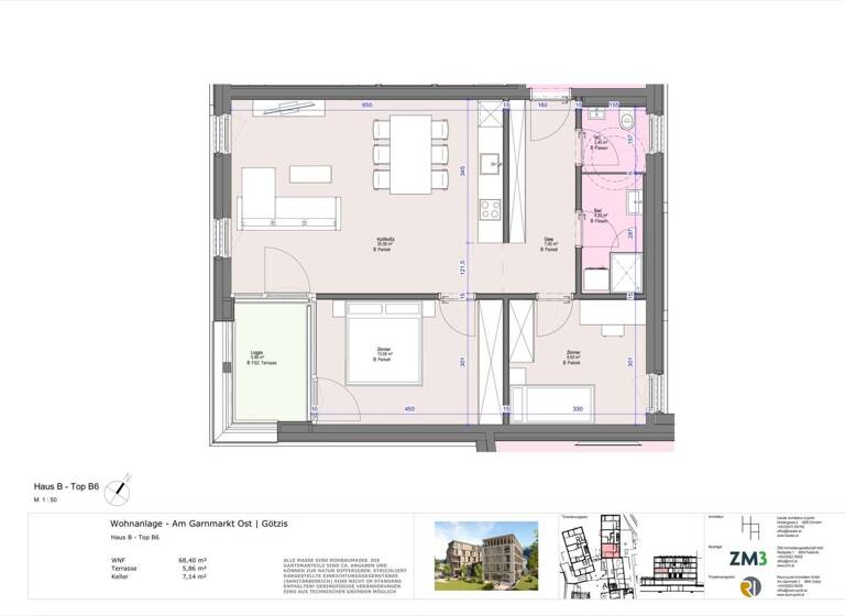 Wohnung zur Miete 1.057 € 3 Zimmer 68,4 m² 2. Geschoss Hauptstraße 31 B Götzis 6840