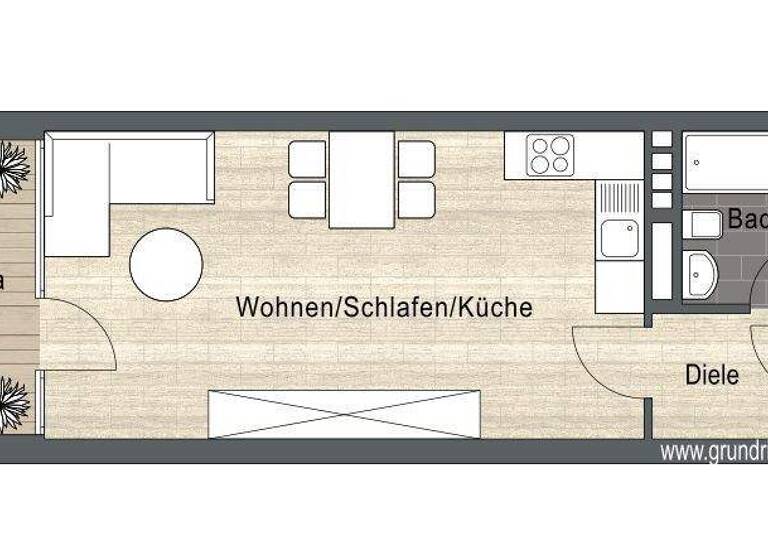 Studio zur Miete 439 € 1 Zimmer 39 m² 1. Geschoss Wilhelmstraße 90 Fischeln Krefeld 47807