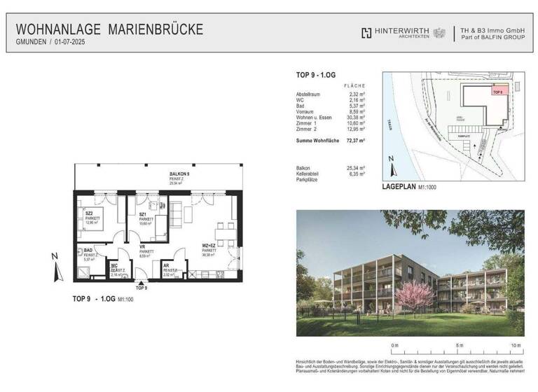 Wohnung zum Kauf - Erstbezug 550.000 € 3 Zimmer 72,4 m² Gmunden 4810