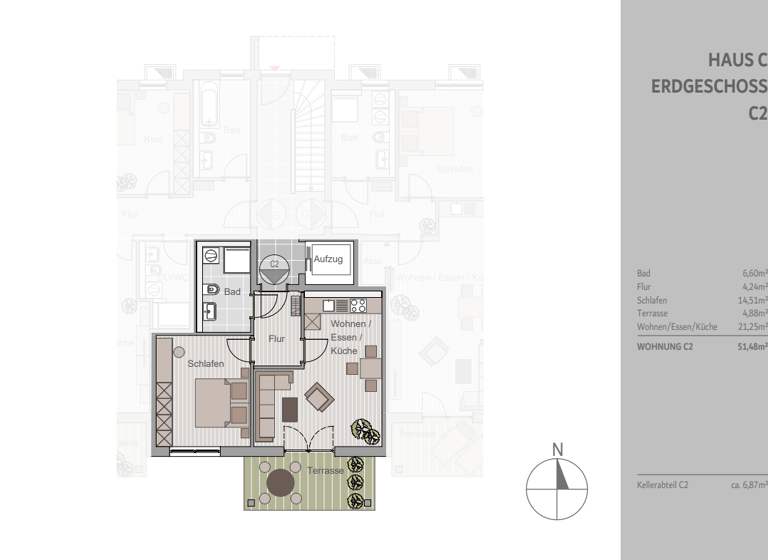 Wohnung zum Kauf provisionsfrei 236.000 € 2 Zimmer 51,5 m² Straubing 94315