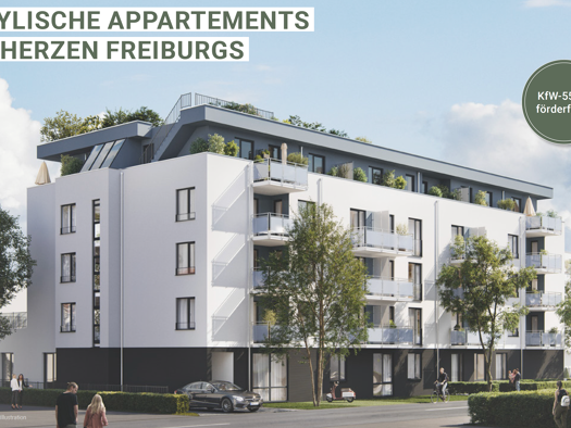 Wohnung zur Miete 1.450 € 2 Zimmer 51,3 m² 2. Geschoss frei ab sofort Rehlingstraße 5 Wiehre Freiburg im Breisgau 79100