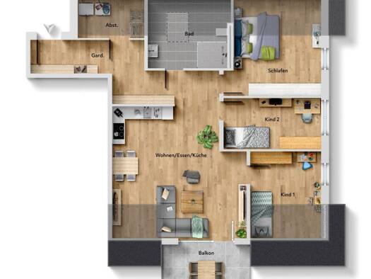 Wohnung zum Kauf provisionsfrei 499.000 € 4 Zimmer 96,4 m² 1. Geschoss Bohlingen Singen (Hohentwiel) 78224