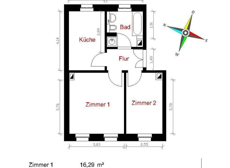 Wohnung zur Miete 342 € 2 Zimmer 47 m² EG frei ab sofort Hahnemannstraße18 Altlindenau Leipzig 04177
