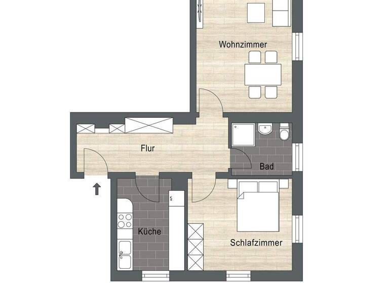 Wohnung zur Miete 699 € 2 Zimmer 47,3 m² 3. Geschoss frei ab 01.07.2026 Hühndorfer Straße 2 Cotta Dresden 01157