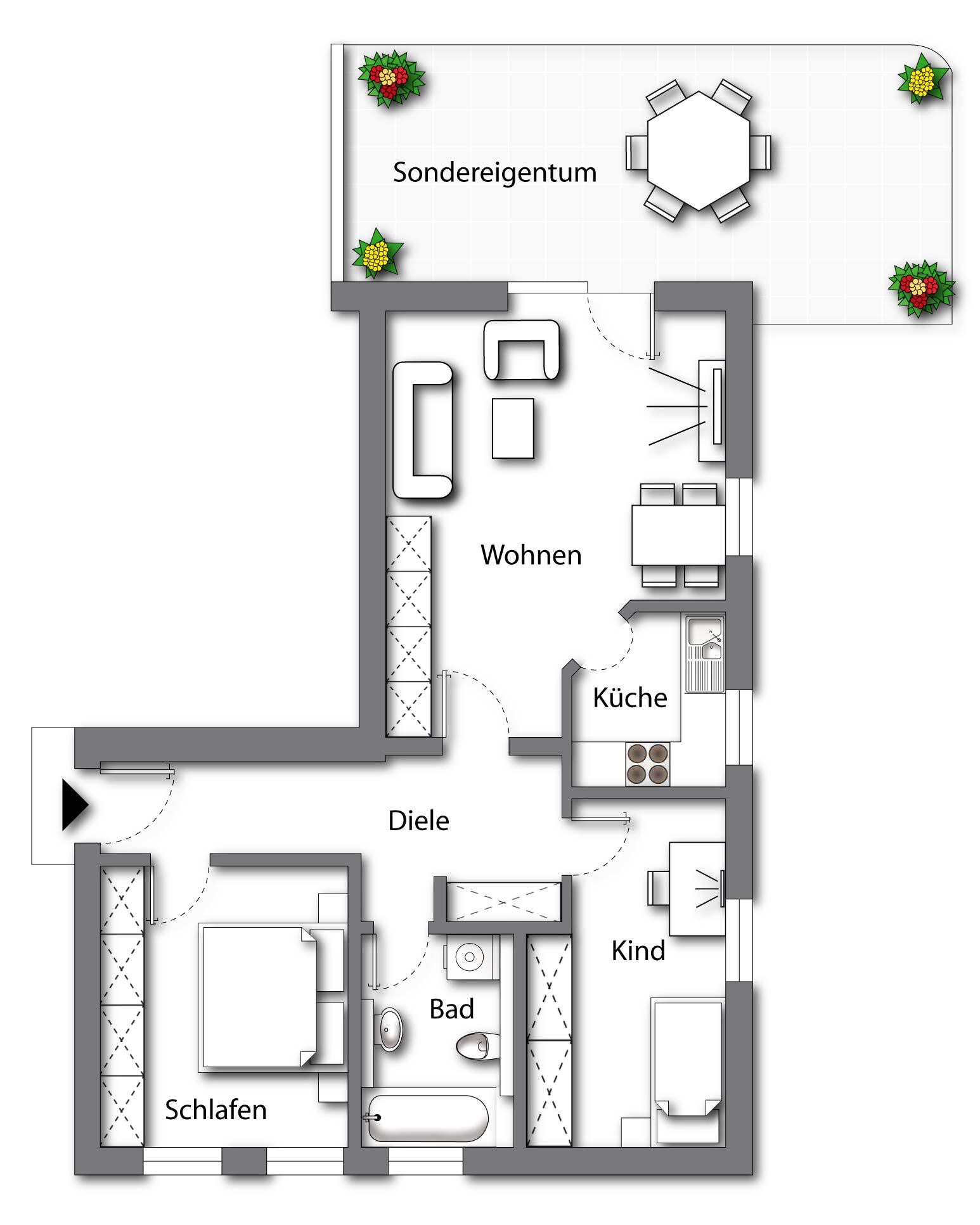 Wohnung zum Kauf 245.000 € 3 Zimmer 69 m²<br/>Wohnfläche EG<br/>Geschoss Bad Reichenhall Bad Reichenhall 83435