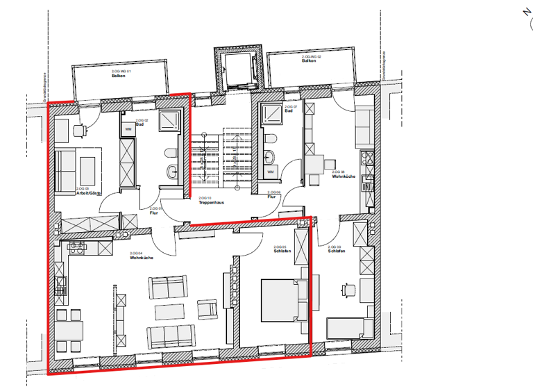 Studio zur Miete 971 € 3 Zimmer 79,6 m² 2. Geschoss Tribseer Stralsund 18437