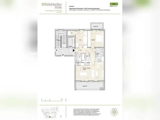 Wohnung zur Miete Tauschwohnung 1.520 € 3 Zimmer 92 m² 1. Geschoss Eidelstedt Hamburg 22527