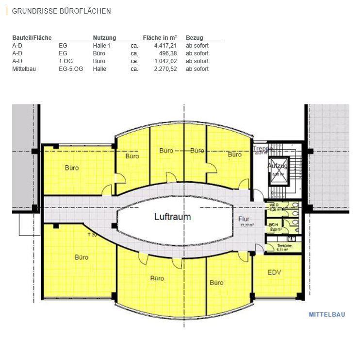 Bürofläche zur Miete 2.271 m²<br/>Bürofläche ab 100 m²<br/>Teilbarkeit Pfungstadt Pfungstadt 64319