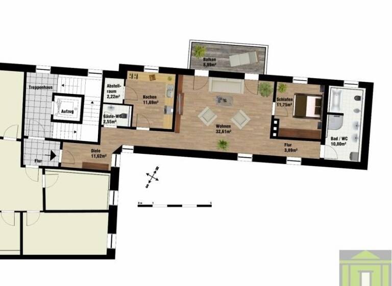 Wohnung zur Miete 900 € 2 Zimmer 88,2 m²<br/>Wohnfläche Prinzregentenstraße 3 Bad Kissingen Bad Kissingen * 97688