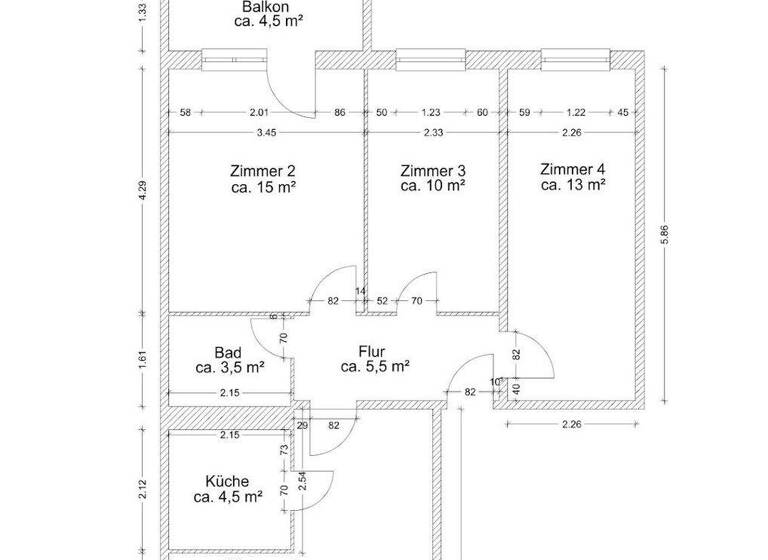 Wohnung zur Miete 500 € 4 Zimmer 75,1 m² 3. Geschoss frei ab 01.05.2026 Röpersdorfer Straße 21 Prenzlau 17291