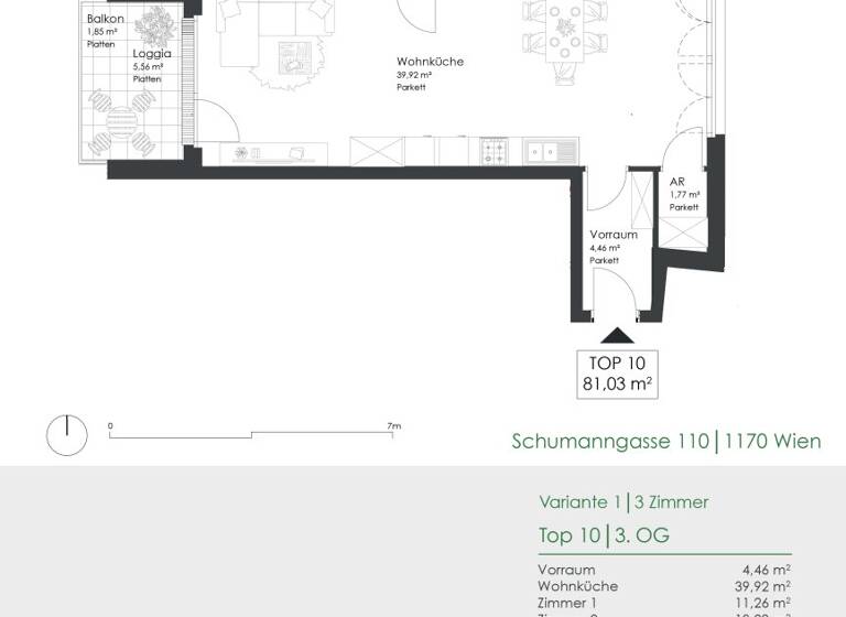 WG-Zimmer zum Kauf 549.000 € 3 Zimmer 81 m² 3. Geschoss Schumanngasse 110 Wien,Hernals 1170