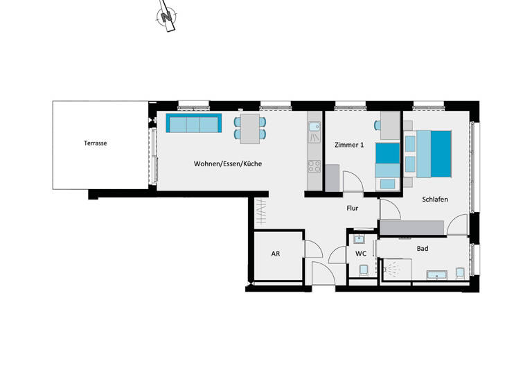 Wohnung zum Kauf - Erstbezug 525.000 € 3 Zimmer 83 m² EG Innenstadt Reutlingen 72764