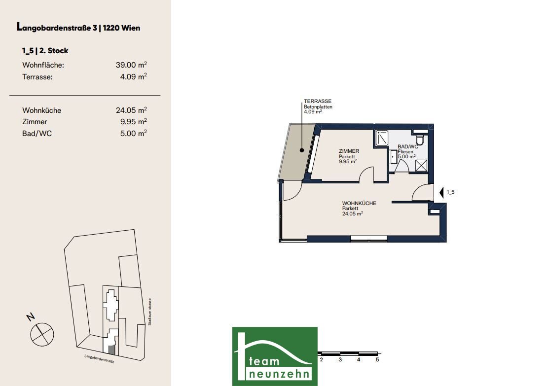 Wohnung zur Miete 1.283 € 2 Zimmer 39 m²<br/>Wohnfläche 2.<br/>Geschoss 01.02.2025<br/>Verfügbarkeit Langobardenstraße 3 Wien,Donaustadt 1220