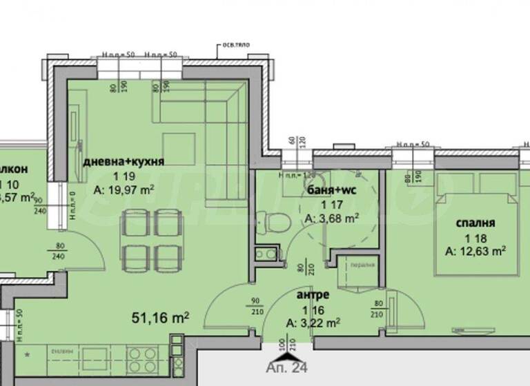 Studio zum Kauf 76.500 € 2 Zimmer 59 m² Ravda