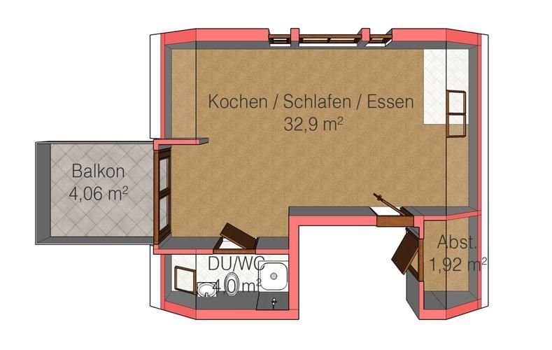 Wohnung zur Miete 235 € 1 Zimmer 40,6 m²<br/>Wohnfläche Louis-Lejeuné-Straße 11 Niederlungwitz Glauchau 08371