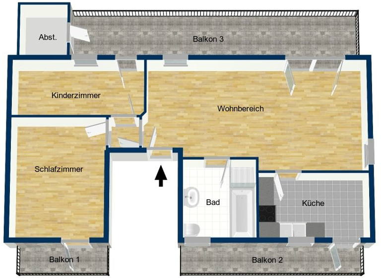 Penthouse zum Kauf 339.000 € 3 Zimmer 97,9 m² 3. Geschoss Schwaig Schwaig bei Nürnberg 90571