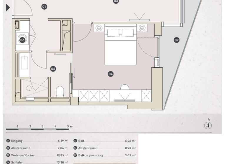 Wohnung zur Miete - Erstbezug 1.980 € 2 Zimmer 54 m² 5. Geschoss frei ab sofort Am Strandkai 17 HafenCity Hamburg 20457