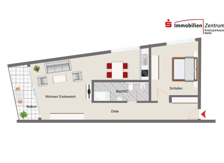 Wohnung zur Miete 800 € 2 Zimmer 76 m² Melle-Mitte Melle 49324