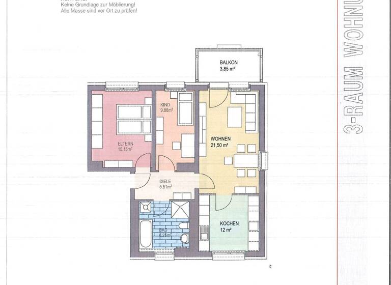 Wohnung zur Miete 608 € 3 Zimmer 76 m² 5. Geschoss frei ab 01.06.2026 Rudolf-Harlaß-Straße 11 Wittgensdorf Chemnitz 09228