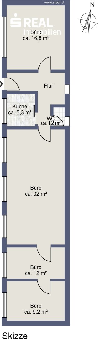 Büro-/Praxisfläche zur Miete 600 € 4 Zimmer 81 m²<br/>Bürofläche Amstetten 3300