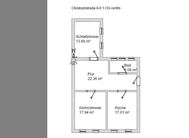 Wohnung zur Miete 400 € 2 Zimmer 76 m² Christophstraße 6-8 Limbach-Oberfrohna 09212
