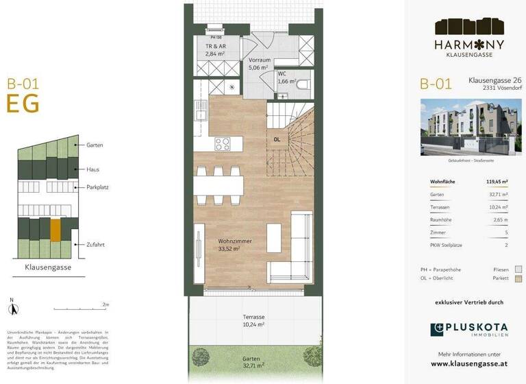 Reihenmittelhaus zum Kauf - Erstbezug 719.000 € 5 Zimmer 119,5 m² Niederösterreich 2331