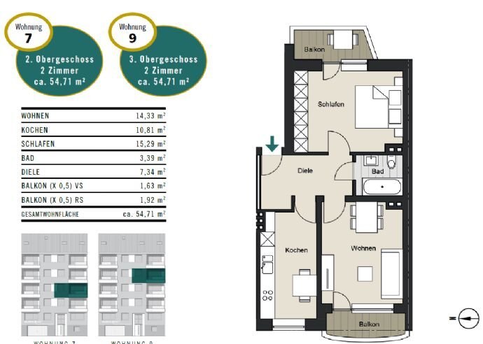 Wohnung zum Kauf provisionsfrei als Kapitalanlage geeignet 399.000 € 2 Zimmer 54,7 m²<br/>Wohnfläche Moltkestraße 68 Neustadt - Nord Köln 50674