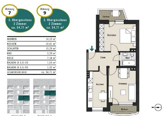 Wohnung zum Kauf provisionsfrei als Kapitalanlage geeignet 399.000 € 2 Zimmer 54,7 m² Moltkestraße 68 Neustadt-Nord Köln 50674