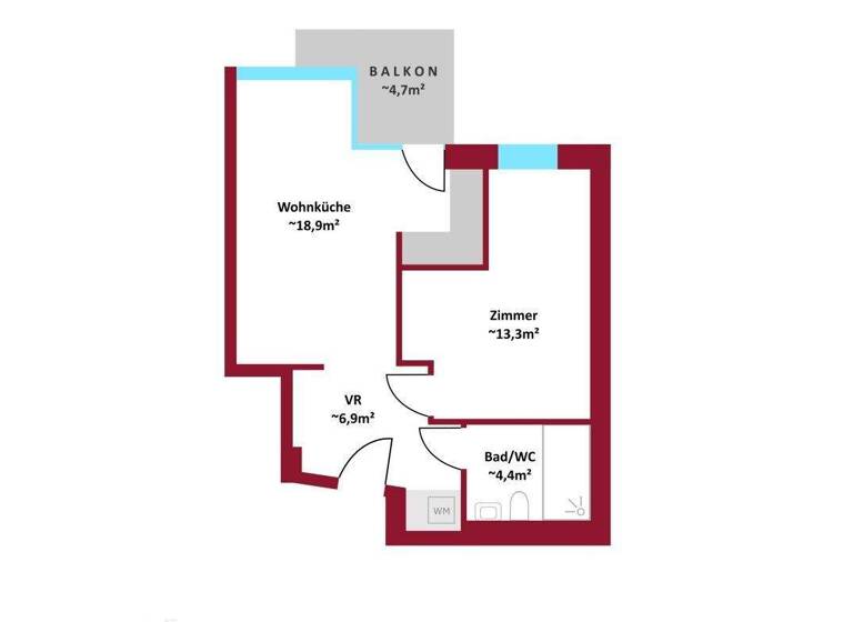 Wohnung zur Miete - Erstbezug 864 € 2 Zimmer 43,3 m² frei ab 01.05.2026 Wien 1210