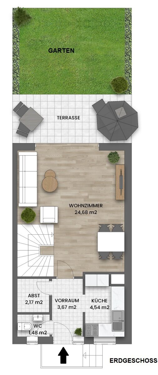 Reihenmittelhaus zum Kauf 399.000 € 5 Zimmer 130,6 m²<br/>Wohnfläche Gerasdorf 2201