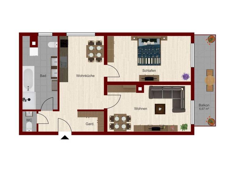 Wohnung zur Miete 582 € 2 Zimmer 64 m² Pernecker Str. Bad Ischl 4820