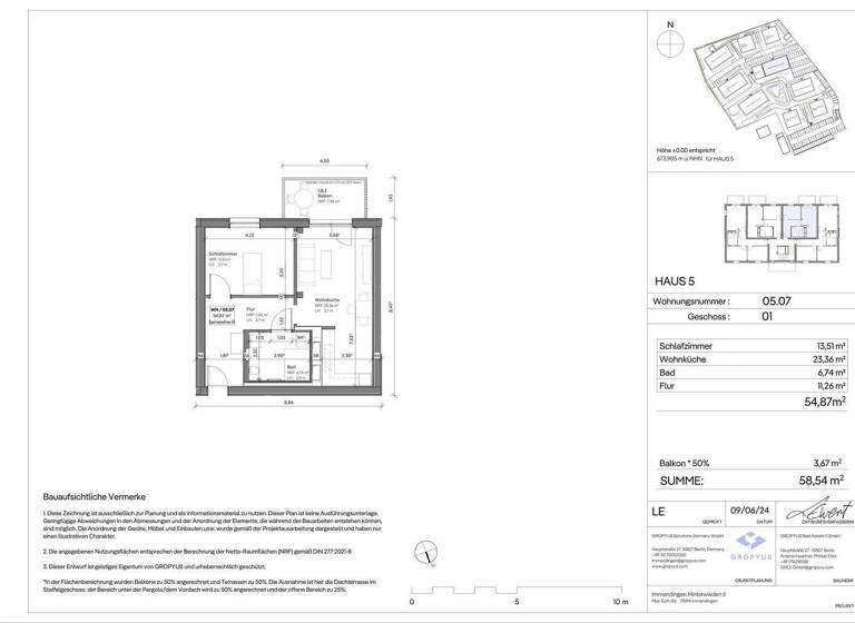 Wohnung zur Miete - Erstbezug 834 € 2 Zimmer 58,5 m² frei ab sofort Immendingen 78194