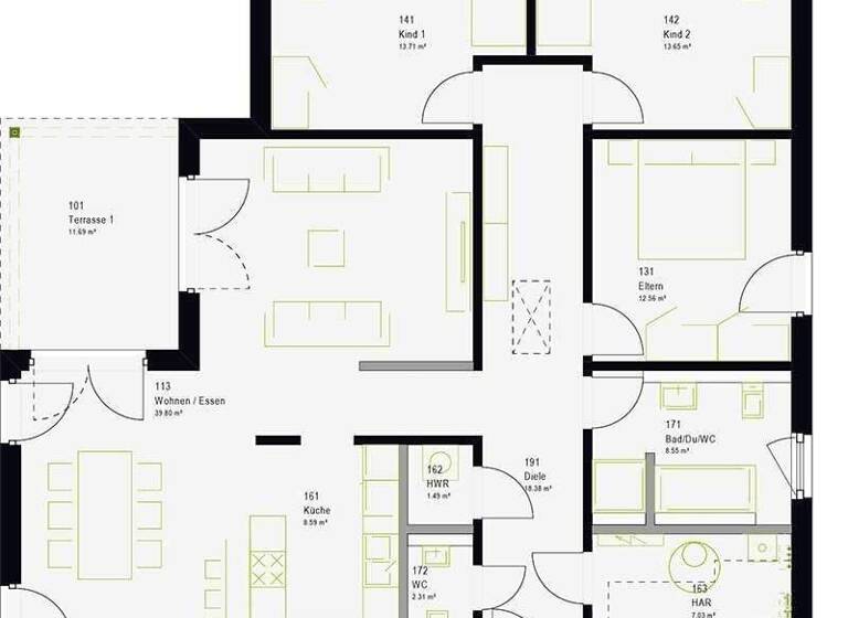 Bungalow zum Kauf - Erstbezug provisionsfrei 440.000 € 5 Zimmer 136 m² 860 m² Grundstück Knieper Stralsund 18435