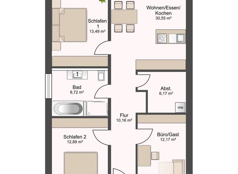Doppelhaushälfte zur Miete - Erstbezug 1.225 € 4 Zimmer 98 m² frei ab sofort Warstade Hemmoor 21745