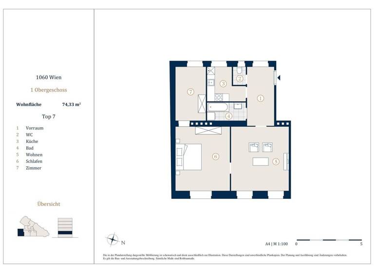 Wohnung zum Kauf 312.000 € 3 Zimmer 74,3 m² 1. Geschoss Wien,Mariahilf 1060