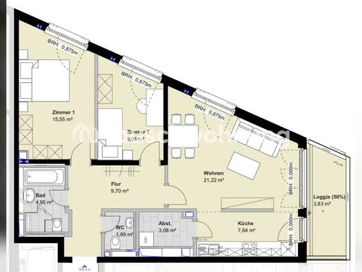 Wohnung zur Miete Tauschwohnung 1.400 € 3 Zimmer 77 m² 2. Geschoss Othmarschen Altona 22763