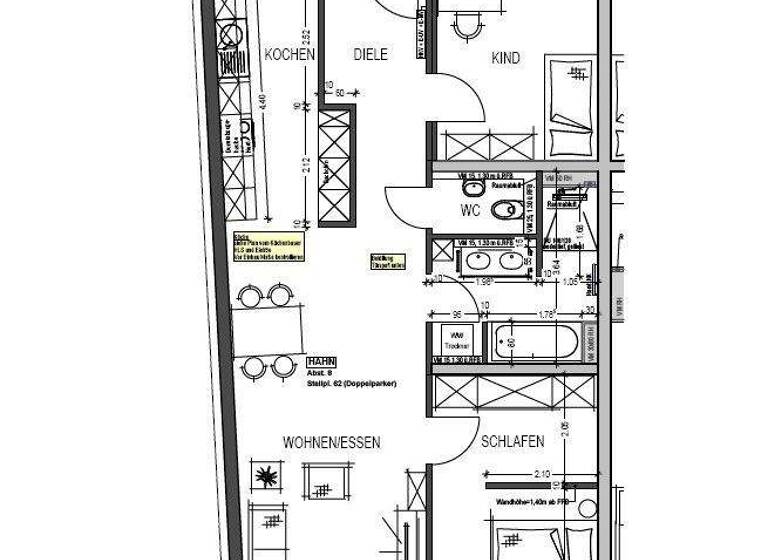 Wohnung zur Miete - Erstbezug 1.300 € 3 Zimmer 86 m² 1. Geschoss frei ab sofort Innenstadt Reutlingen 72764