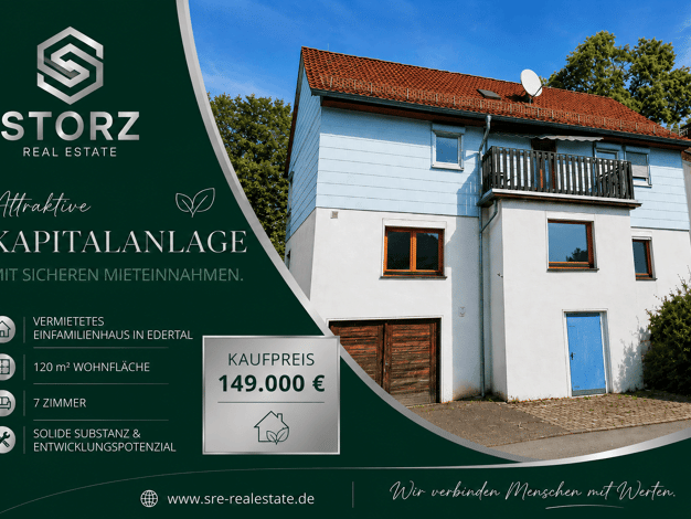 Einfamilienhaus zum Kauf 149.000 € 7 Zimmer 120 m² 362 m² Grundstück Gellershausen Edertal 34549