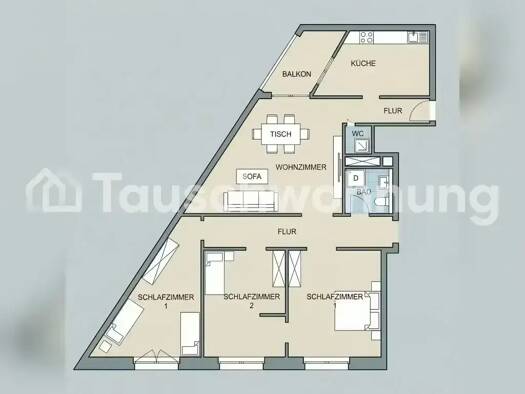 Wohnung zur Miete Tauschwohnung 1.403 € 4 Zimmer 98 m² 4. Geschoss Neuhausen-Nymphenburg München 80636