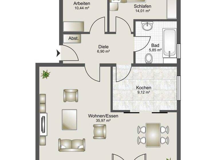 Wohnung zur Miete 720 € 3 Zimmer 80 m² 1. Geschoss Vreden 48691
