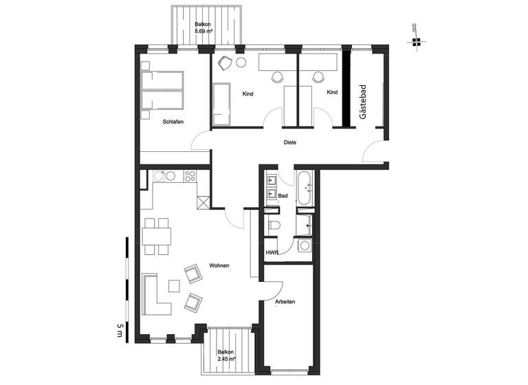 Wohnung zur Miete 1.770 € 5 Zimmer 126 m²<br/>Wohnfläche 6.<br/>Geschoss ab sofort<br/>Verfügbarkeit Kochstraße 32 Südvorstadt Leipzig 04275
