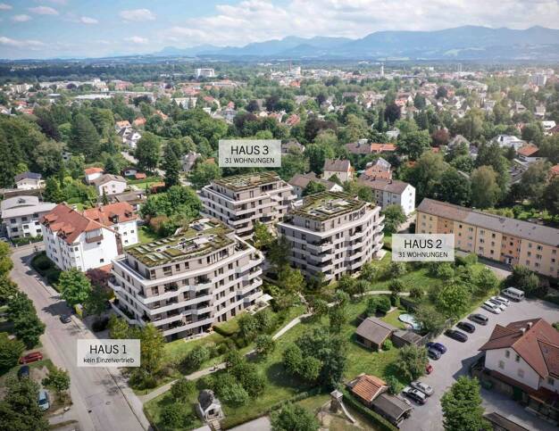 Wohnung zum Kauf - Neubau provisionsfrei 650.000 € 3 Zimmer 90 m² 3. Geschoss Herderstraße 4, 6, 8 West Rosenheim 83024