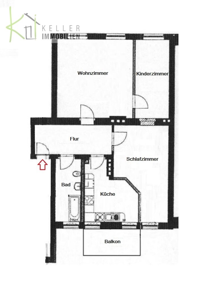 Wohnung zur Miete 500 € 3 Zimmer 88 m²<br/>Wohnfläche 2.<br/>Geschoss Bahnhofstr 21b Mitte - West 133 Zwickau 08056