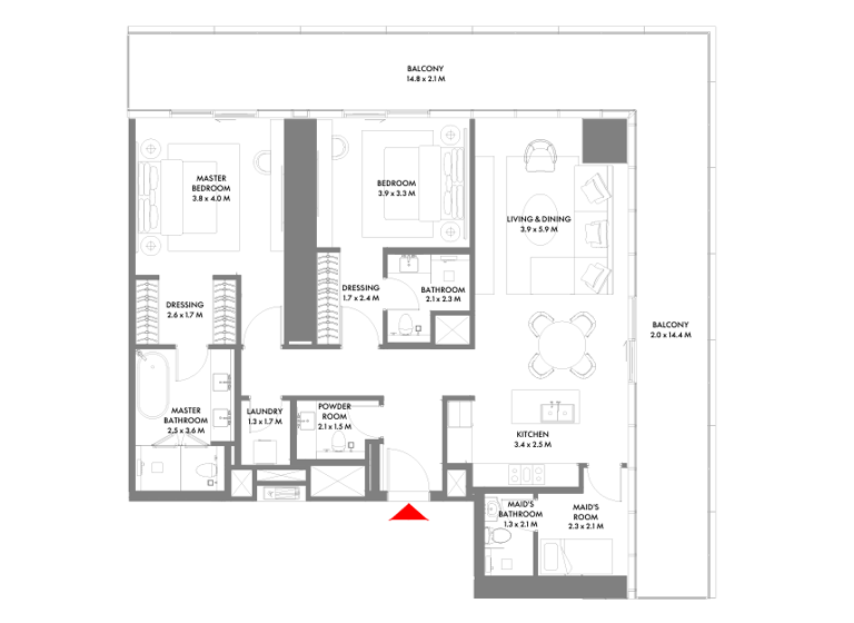 Wohnung zum Kauf 1.656.913 € 4 Zimmer 181,1 m² Dubai